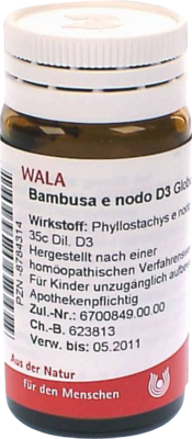 BAMBUSA E NODO D 3 Globuli 20 g von WALA Heilmittel GmbH