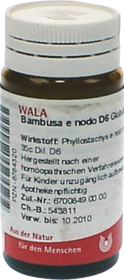 BAMBUSA E NODO D 6 Globuli 20 g von WALA Heilmittel GmbH