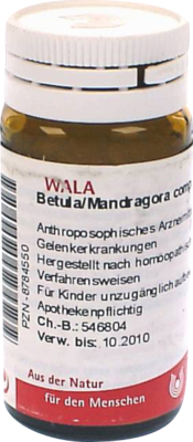 BETULA/MANDRAGORA comp.Globuli 20 g von WALA Heilmittel GmbH