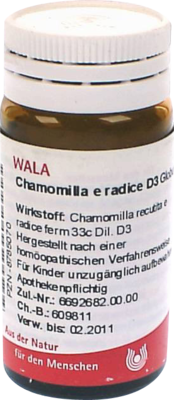 CHAMOMILLA E radice D 3 Globuli 20 g von WALA Heilmittel GmbH