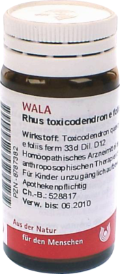 RHUS TOXICODENDRON E foliis D 12 Globuli 20 g von WALA Heilmittel GmbH