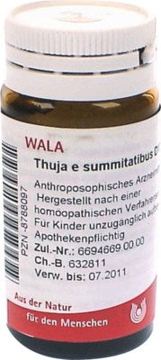 THUJA E SUMMITATIBUS D 12 Globuli 20 g von WALA Heilmittel GmbH