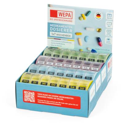 WEPA 1x7 Wochenbox farbig sortiert pastell von WEPA Apothekenbedarf GmbH & Co. KG
