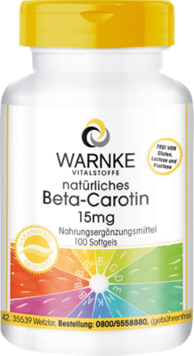 BETA CAROTIN KAPSELN 15 mg nat�rlich 37 g von Warnke Vitalstoffe GmbH