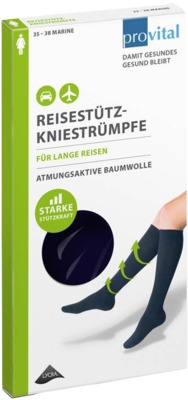 provital REISESTÜTZKNIESTRÜMPFE Größe 3-42 marine Baumwolle von Wellneuss GmbH & Co. KG