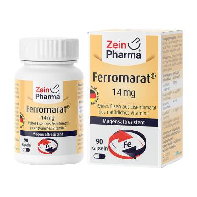 "FERROMARAT Eisenfumarat+Acerola magensaftr.Kapseln 90 Stück" von "ZeinPharma Germany GmbH"