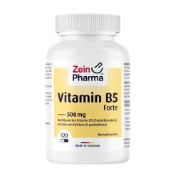 "VITAMIN B5 PANTOTHENSÄURE 500 mg Kapseln 120 Stück" von "ZeinPharma Germany GmbH"