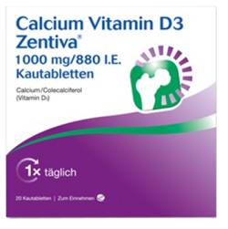 CALCIUM VITAMIN D3 Zentiva 1000 mg/880 I.E. Kautab 100 St von Zentiva Pharma GmbH