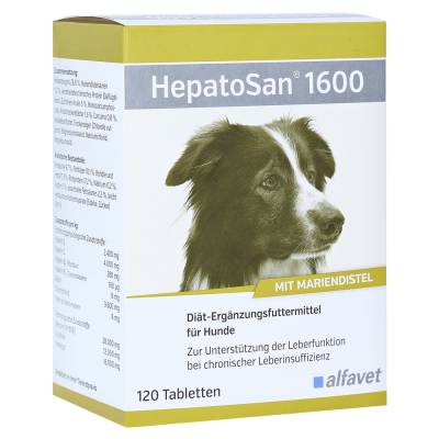 "HEPATOSAN 1600 Diät-Erg.Futterm.Tab.f.Hunde 120 Stück" von "alfavet Tierarzneimittel GmbH"