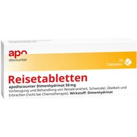 Reisetabletten Dimenhydrinat 50 mg Tabletten von apodiscounter von apo-discounter.de
