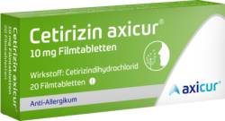 CETIRIZIN axicur 10 mg Filmtabletten 20 St von axicorp Pharma GmbH