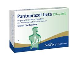 PANTOPRAZOL beta 20 mg acid magensaftres.Tabletten 7 St von betapharm Arzneimittel GmbH