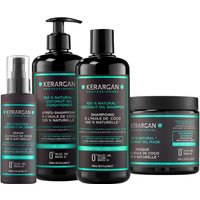 Kerargan - Feuchtigkeits-Set Shampoo, Spülung, Haarmaske & Serum mit Kokosöl