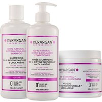 Kerargan - Volumen-Trio Shampoo, Conditioner & Maske mit Biotin & Kollagen