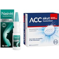 Nasivin Nasenspray 10 ml + ACC akut 600mg HustenlÃ¶ser 40 stk