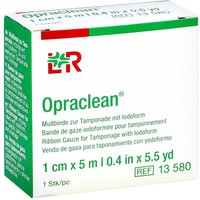 Opraclean Mullbinde zur, zum Tampon.m.Jodoform 1cmx5m