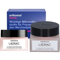 Orthomol Femin + Lierac Arkeskin Die Menopause Tagescreme + Nachtcreme