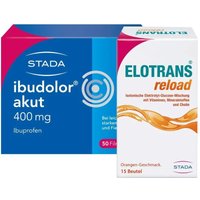 ibudolor® akut 400 mg Ibuprofen + Elotrans® reload – Veganes Trinkpulver