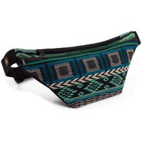 Ethno Collection: Bauchtasche Jacquard-Webstoff, schwarz-weiß-grün gemustert, Hip Bag von bodhi