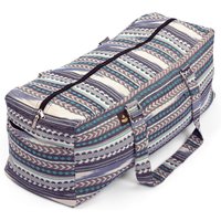 Ethno Collection: Yoga Kit Bag Ikat-Webstoff, schwarz-weiß-blau gemustert von bodhi