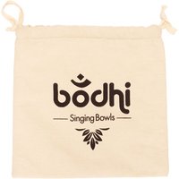 Gepolsterter Beutel für Klangschale, BW Natur, innen weinrot, Aufdruck »bodhi Singing bowls« von bodhi
