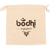 Gepolsterter Beutel für Klangschale, BW Natur, innen weinrot, Aufdruck »bodhi Singing bowls« von bodhi