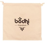 Gepolsterter Beutel für Klangschale, BW Natur, innen weinrot, Aufdruck »bodhi Singing bowls« von bodhi