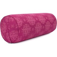 Maharaja Collection: Gemustertes Yoga-Bolster (rund), 'Lotus', berry, Dinkelhülsen von bodhi