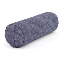 Maharaja Collection: Gemustertes Yoga-Bolster (rund), 'Mandala', dunkelblau, Kapok von bodhi