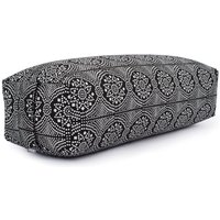 Maharaja Salamba (rechteckig) Yoga-Bolster 'Bandhani', schwarz/weiß, Kapok, Bezug abnehmbar von bodhi