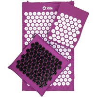 Vital Akupressur-DELUXE-Set aubergine, Matte mit Kissen, Fußmatte Soft und Tasche von bodhi