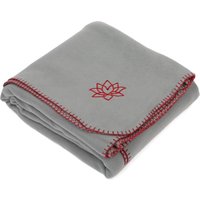 Yogadecke Asana Blanket, Fleece, Grau mit farbigem Saum von bodhi