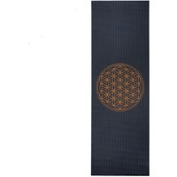 Yogamatte Leela Collection Anthrazit, mit Blume des Lebens goldfarben, PVC 896-Afl von bodhi