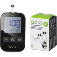 adia Diabetes-Set, mg/dl mit 60 Blutzuckerteststreifen, Stechhilfe, Lanzetten von diabetikerbedarf