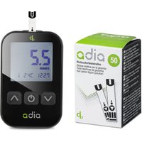 adia Diabetes-Set, mmol/L mit 60 Blutzuckerteststreifen, Stechhilfe, Lanzetten von diabetikerbedarf