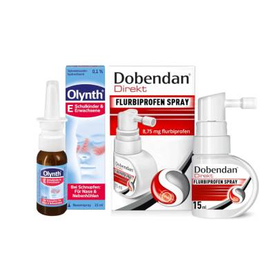 Vorteilsset  - Olynth 1% Nasenspray + Dobendan direkt Flurbiprofen Spray Set von diverse Firmen
