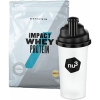 MyProtein Impact Whey Protein Vanille + nu3 Shaker von nu3