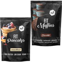 nu3 Fit Pancakes, ungesüßt + nu3 Fit Protein Muffins Schokolade, Backmischung von nu3