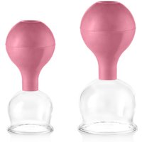 Schröpfgläser Set Duo groß aus Echtglas Pink von pulox