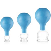 Schröpfgläser Set aus Echtglas Trio klein Blau von pulox