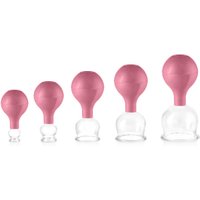 pulox Schröpfgläser Set aus Echtglas Pink von pulox