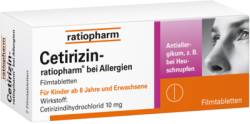 Cetirizin-ratiopharm bei allergischer Rhinitis / Nesselsucht 20 St von ratiopharm GmbH