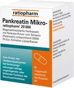 PANKREATIN Mikro-ratio.20.000 magensaftr.Hartkaps. 50 St von ratiopharm GmbH