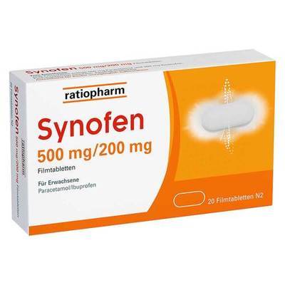 SYNOFEN 500 mg/200 mg Filmtabletten 20 St von ratiopharm GmbH