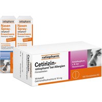 Nasenspray-ratiopharm® Erwachsene + Cetirizin-ratiopharm® 10 mg bei Allergien Filmtabletten von ratiopharm