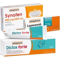 Synofen 500 mg/200 mg + Diclox forte Schmerzgel 2 % + Loperamid-ratiopharm® akut von ratiopharm