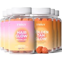 yuicy Hair & Golden Tan Glow | Vitamine für Haar & Teint | hochdosiert, vegan, zuckerreduziert von yuicy